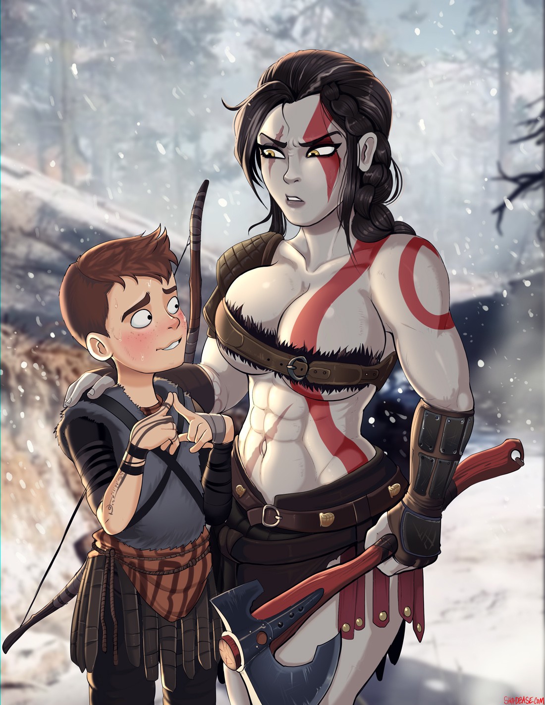 Kratos x freya comic h