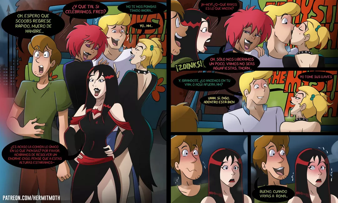 Fred And Shaggy Party With The Hex Girls Hermit Moth 01